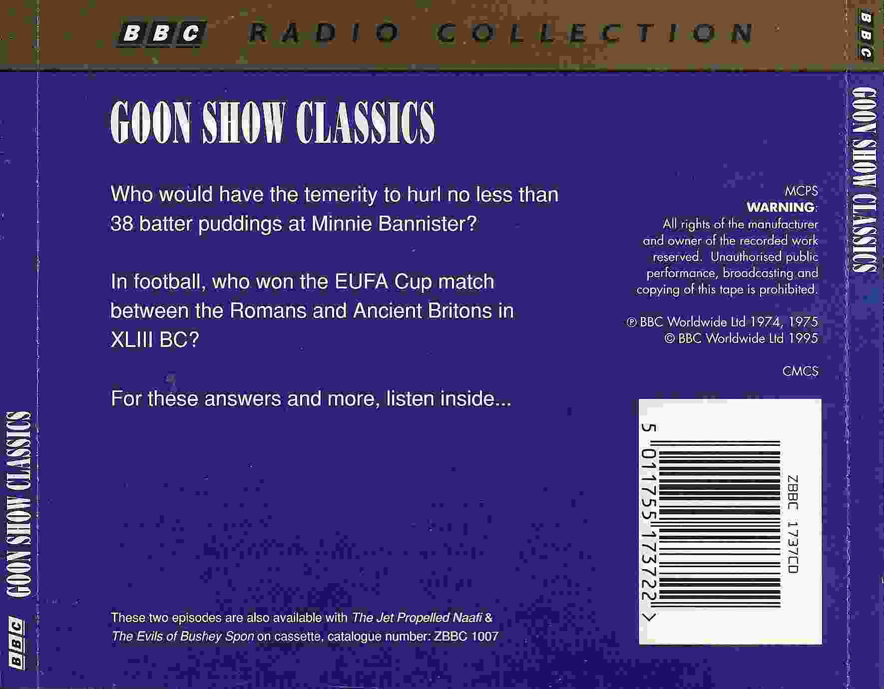 Picture of ZBBC 1737 CD Goon show classics by artist Spike Milligan / Larry Stephens from the BBC records and Tapes library